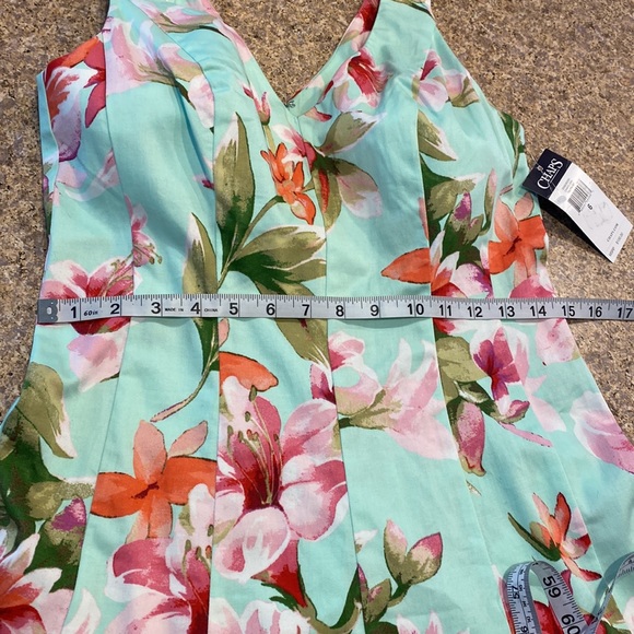 NWT Chaps Floral Feminine V Neck Dress 6 - Picture 6 of 17
